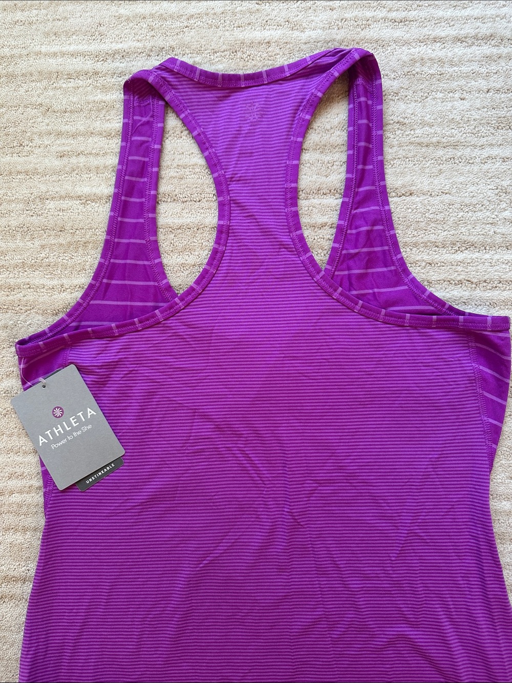 NWT ATHLETA Chi Tank Top Varied Jazz Stripe Purple Size Small - Picture 6 of 15